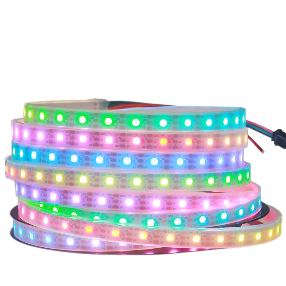 WS2812B DC5V Series Flexible LED Strip Lights, Programmable Pixel Full Color Chasing, Outdoor Waterproof Optional, 60LEDs/m 1.64-16.4ft Per Reel By Sale WS2812B DC5V Series Flexible LED Strip Lights, Programmable Pixel Full Color Chasing, Outdoor Waterproof Optional, 60LEDs/m 1.64-16.4ft Per Reel By Sale